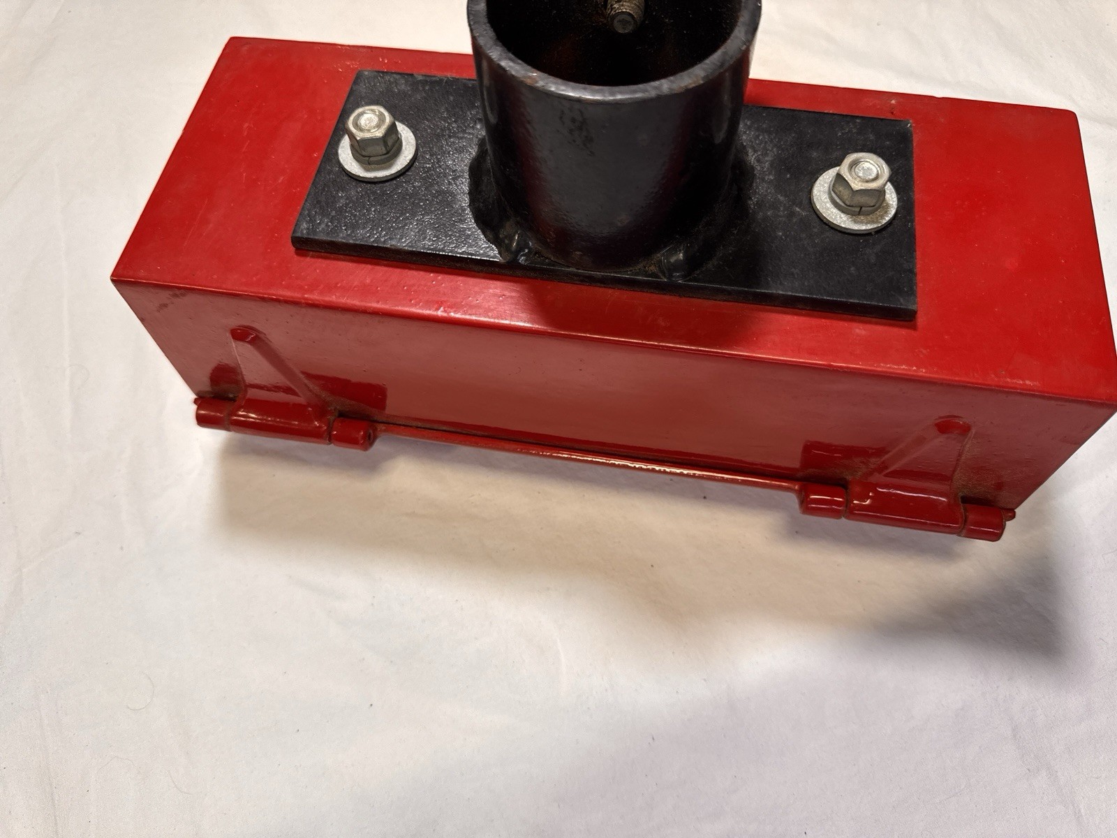 Vintage Pioneer Equipment Inc Tractor Metal TOOL BOX Original Red
