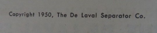 Vintage 1950 De Laval Model F Combine Milker Plan Book/Brochure
