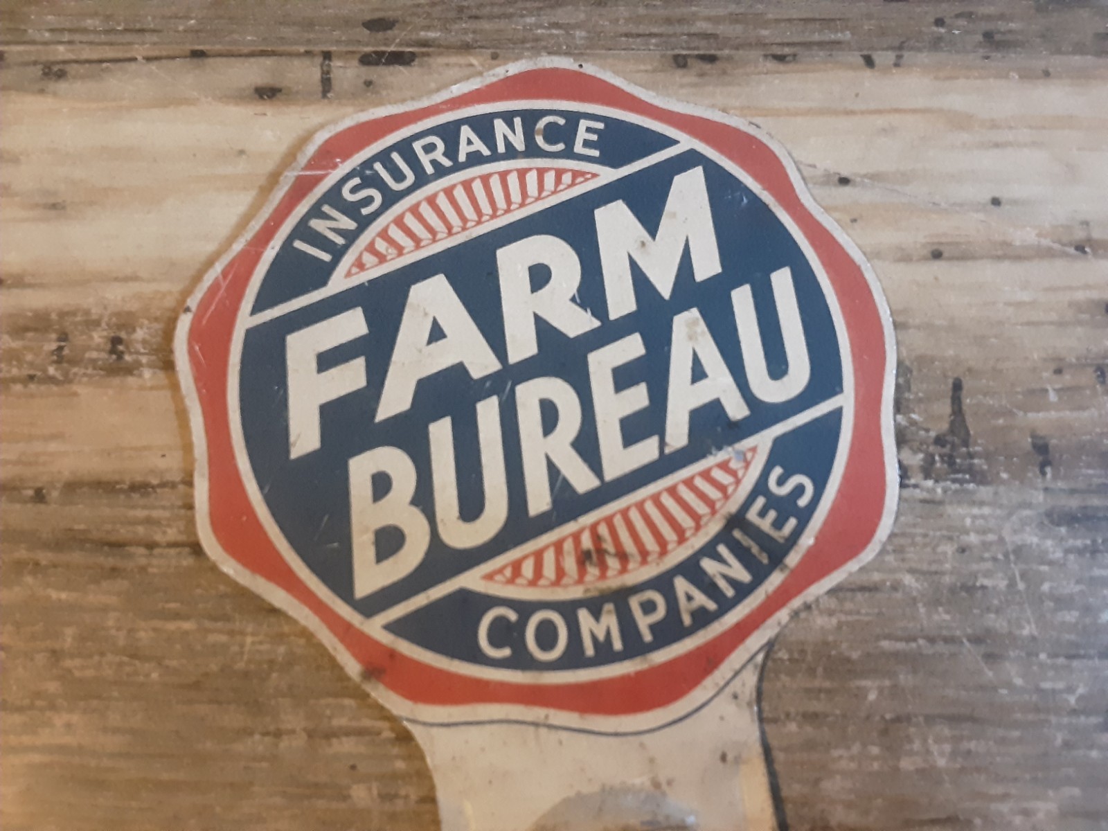 VINTAGE ORIGINAL FARM BUREAU INSURANCE COMPANIES LICENSE PLATE TOPPER