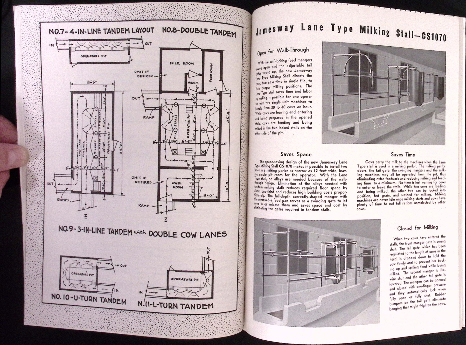 1953 Handbook of Milking Parlors Plans & Equipment James Mfg Co Mount Joy PA