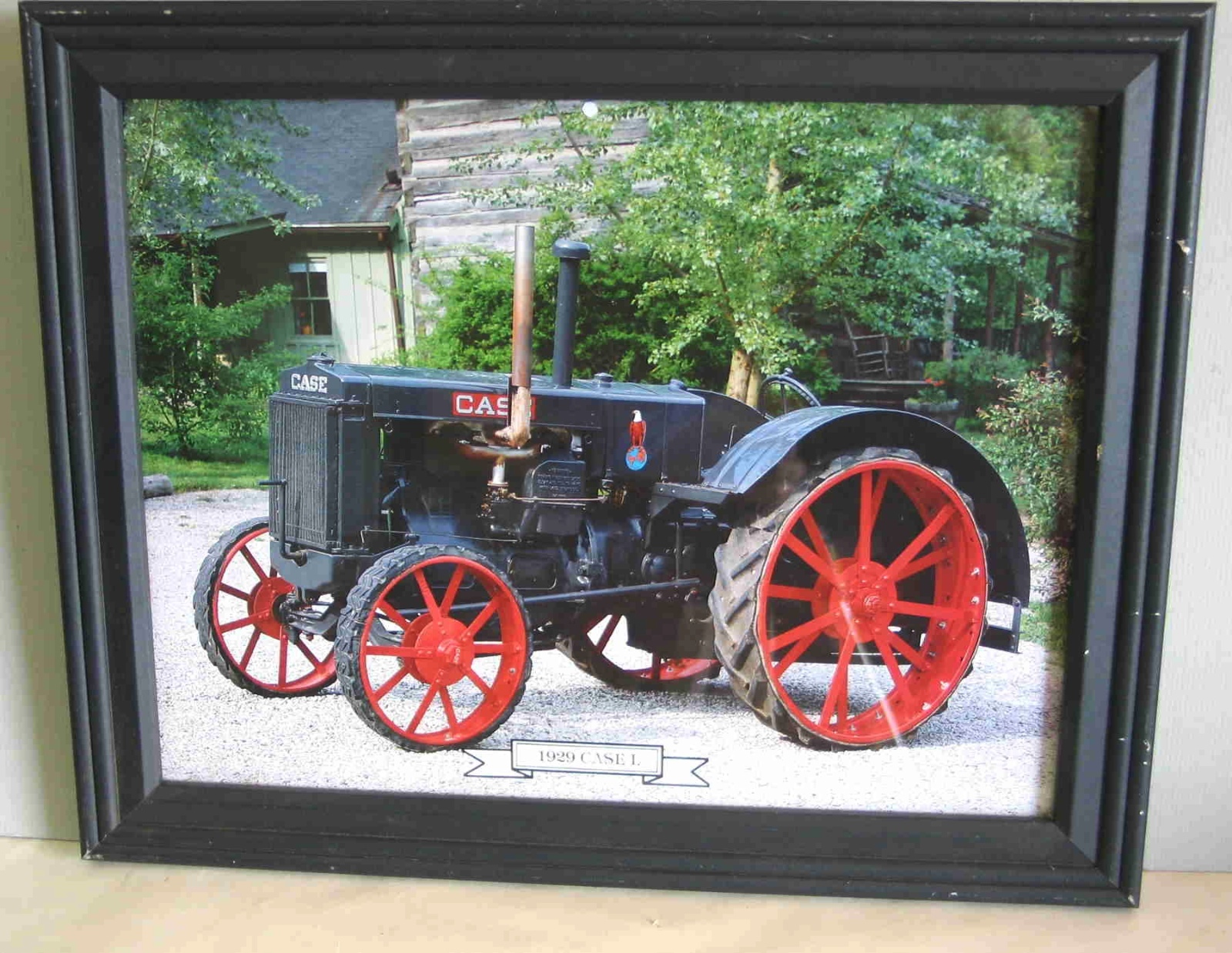 Wood Framed 1929 CASE L Tractor Print w Glass 15×12&Prime; info on reverse FREE SH