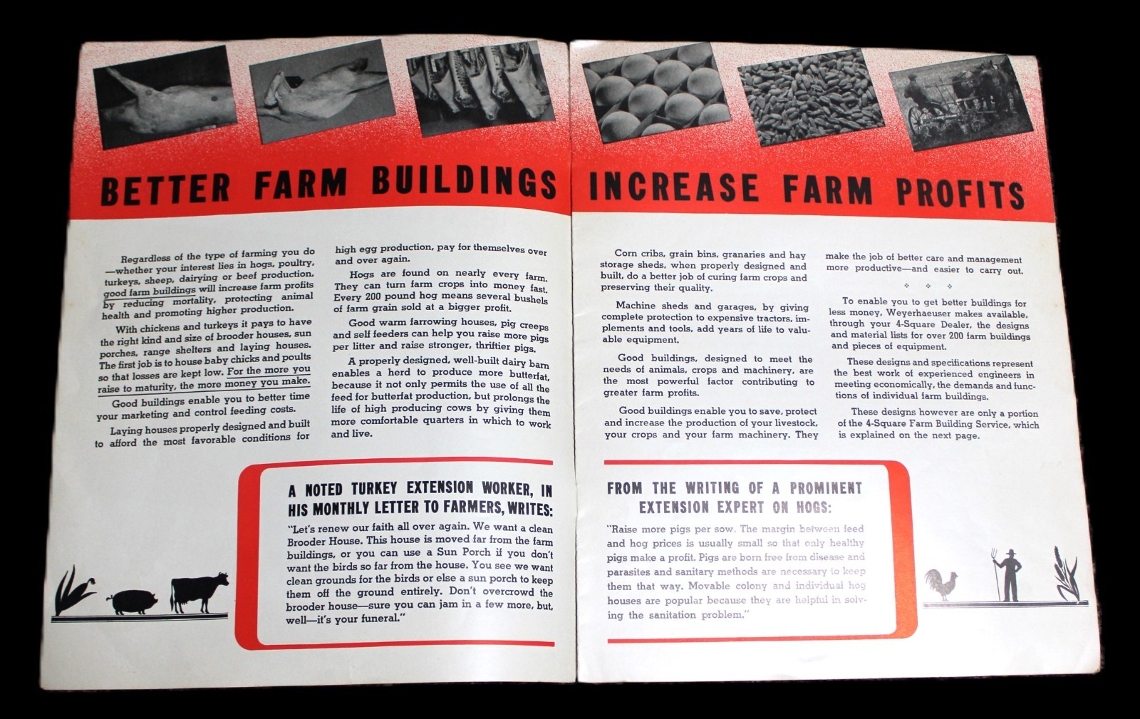 WEYERHHAEUSER LUMBER FARM BUILDINGS ADVERTISING SALES BROCHURE GUIDE 1930s
