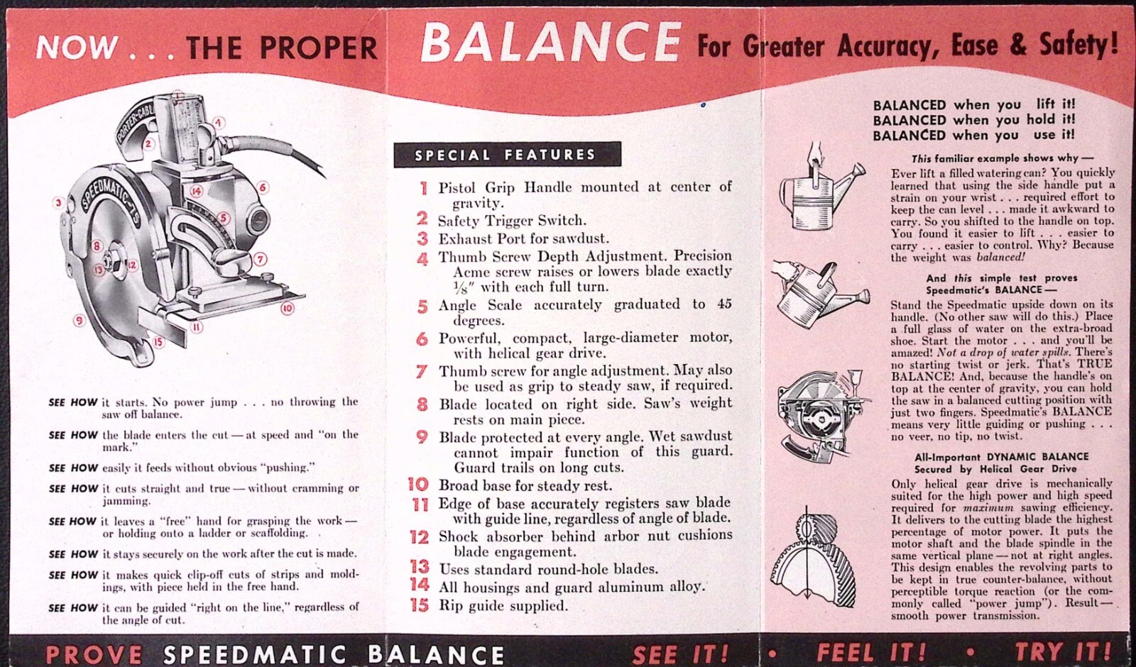 1954 Porter Cable Speedmatic Saws4 Sizes Brochure Porter Cable Syracuse NY