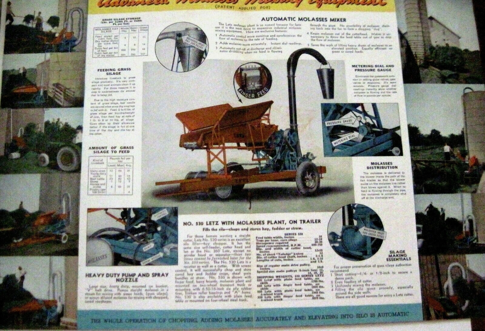 1939 Catalog « Letz » Farm Equipment w/ (4) Pamphlets – Describes Cows Stomach *