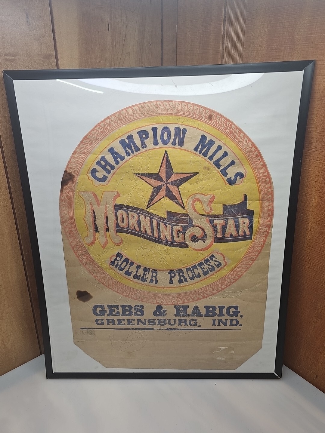 Greensburg Indiana Vintage Paper Feed Sack Cut Out Gebs & Habig Morning Star