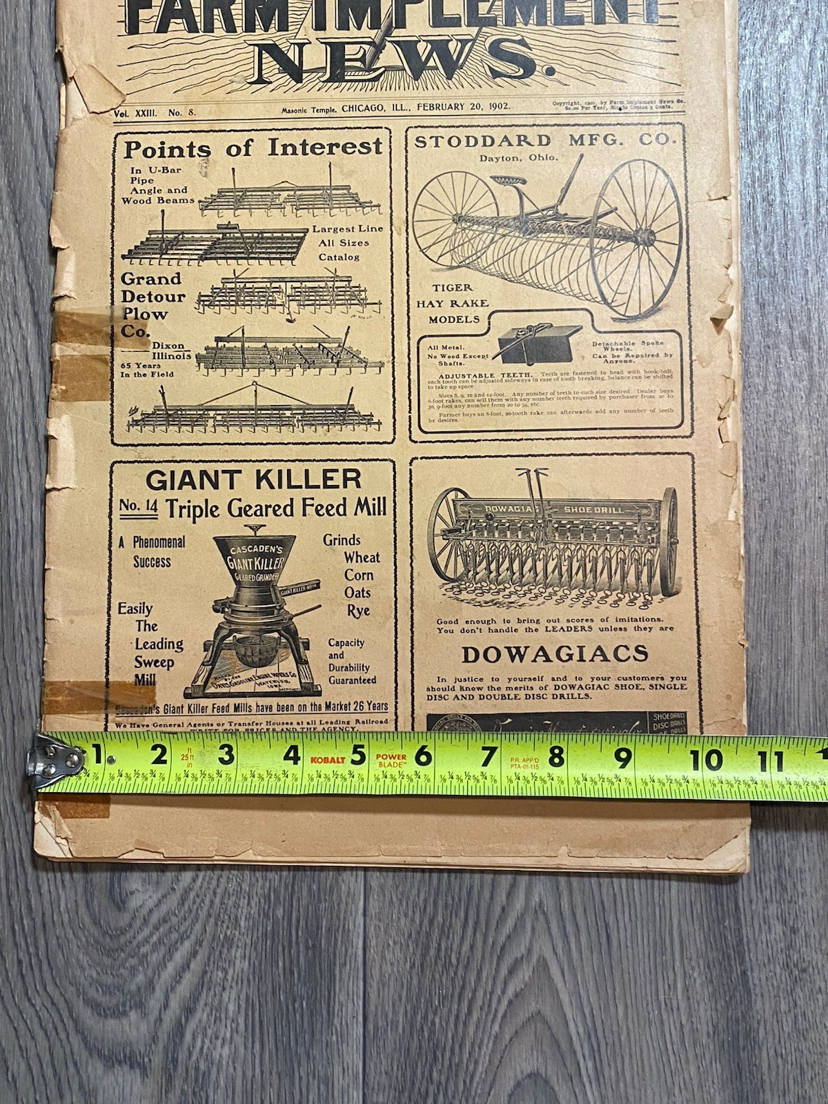 1902 The Farm Implement News Advertising Newspaper Chicago Masonic Temple