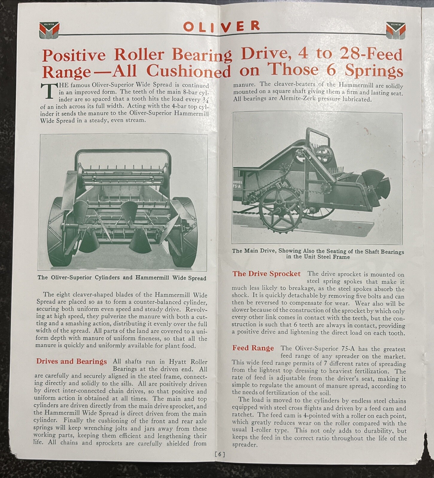 1932 Oliver Superior Spreader Specifications Agricultural Sales Brochure