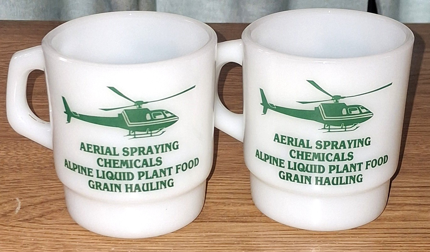 Vintage Elrod Grain Service Elrod Indiana Anchor Hocking Mug Lot of 2