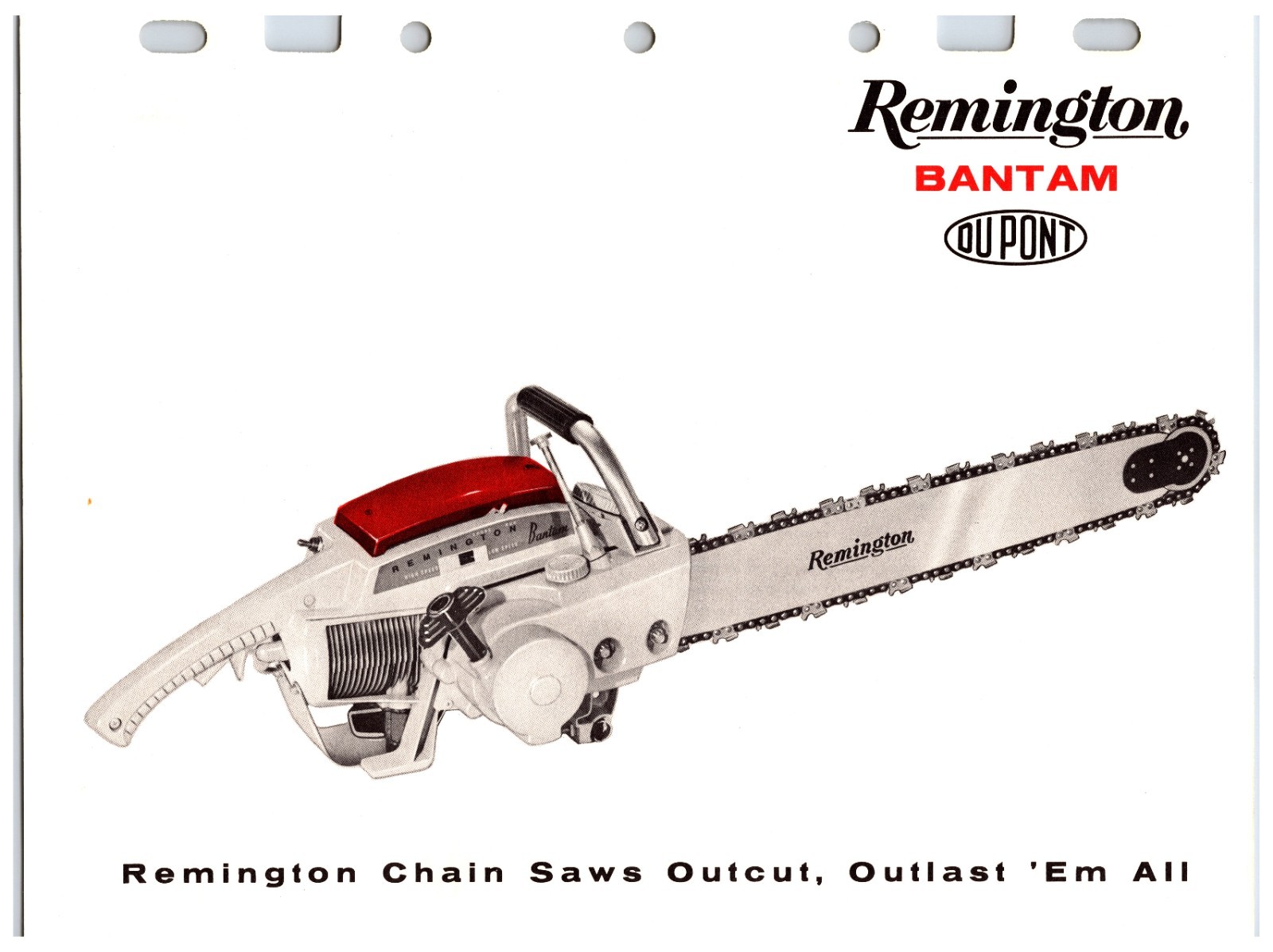 Vintage Original Remington Chainsaws Sales Sheet (Model Bantam) Info Sheet