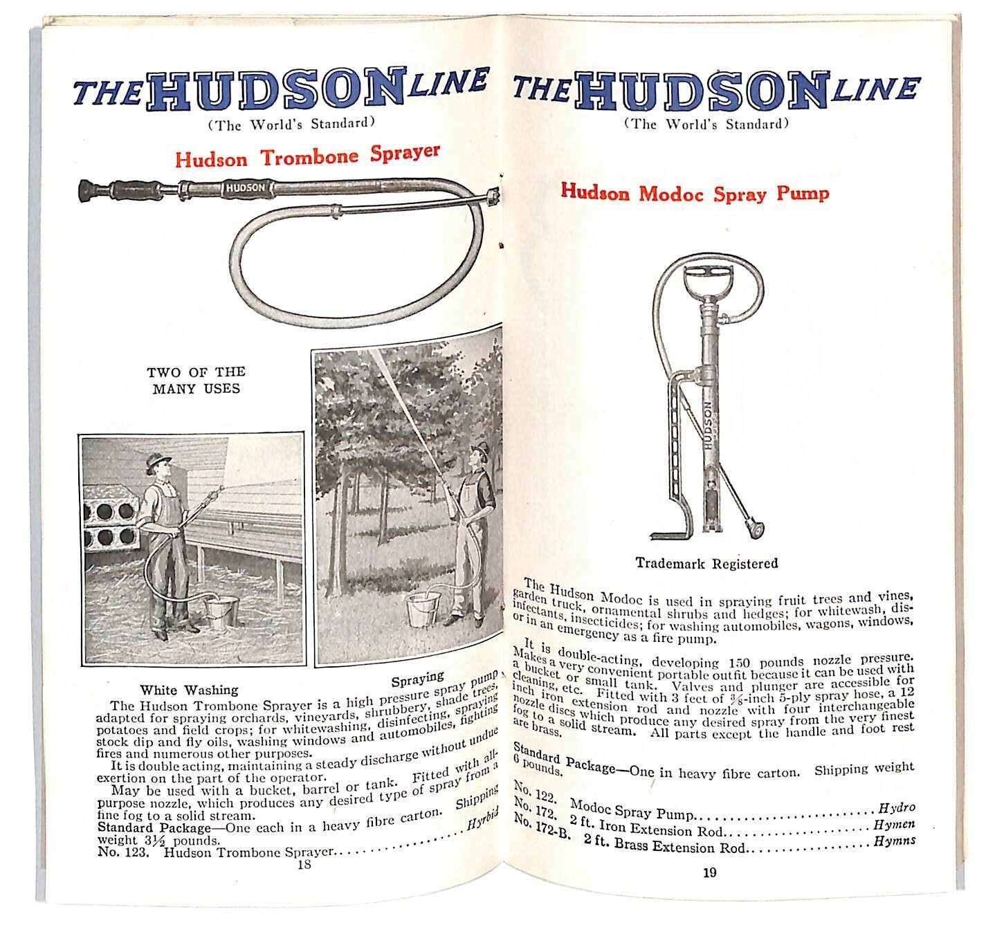 Hudson Sprayers Catalog Booklet 1926 44pp Illustrations Prices Part Nos. Scarce