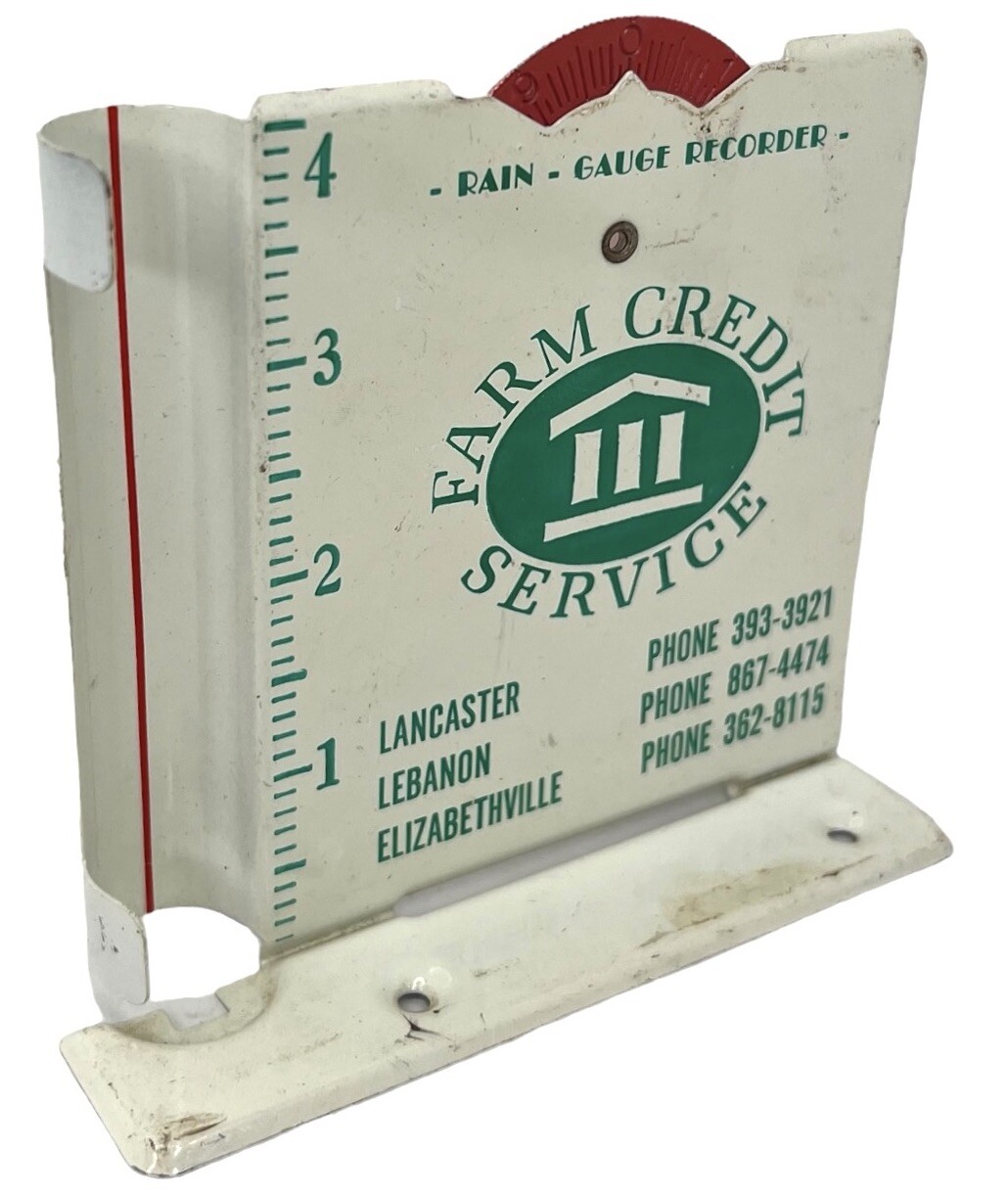 Vtg Farm Credit Service Rain Gauge Recorder Lancaster PA Missing Glass Tube