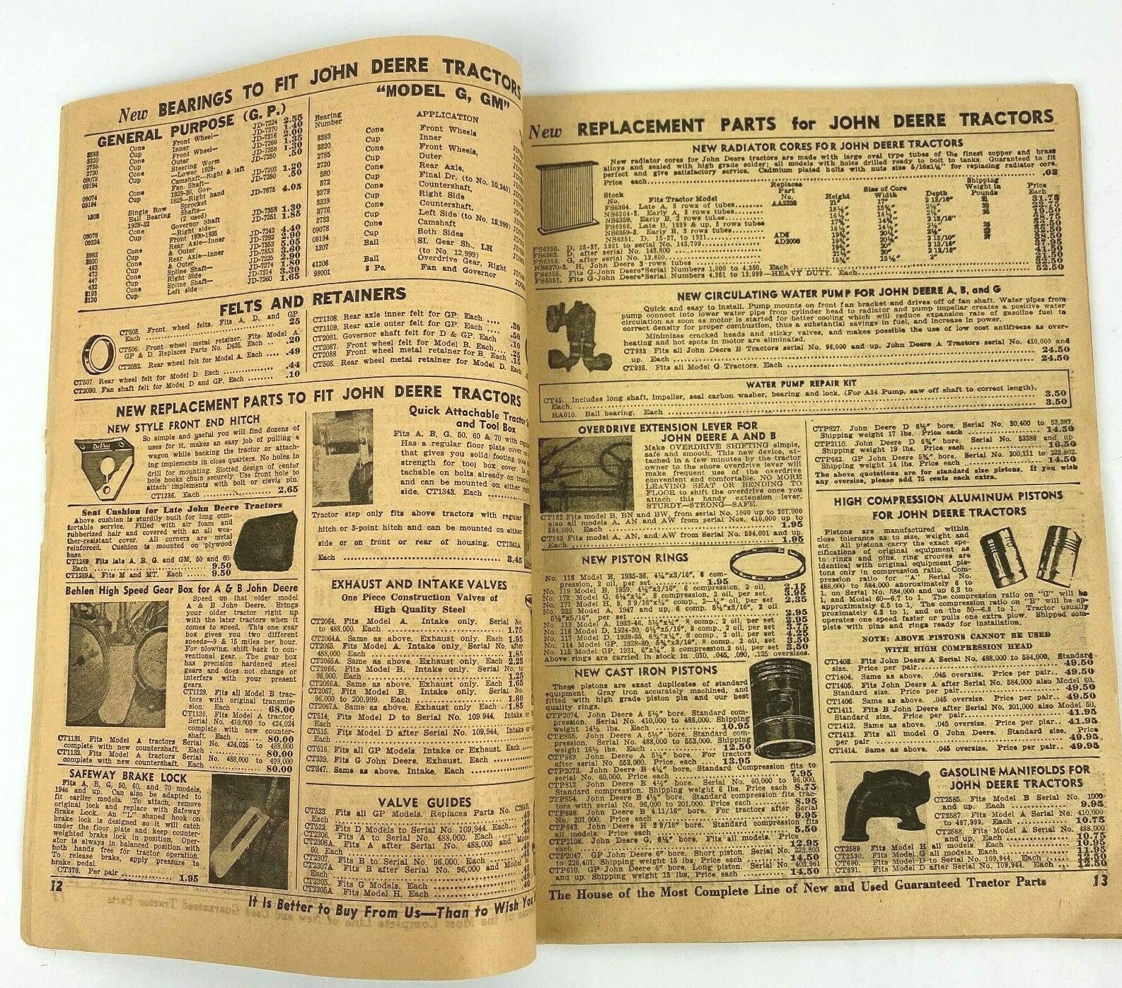1957 Central Tractor Parts Co. Catalog Book John Deer Caterpillar Ford Farmall