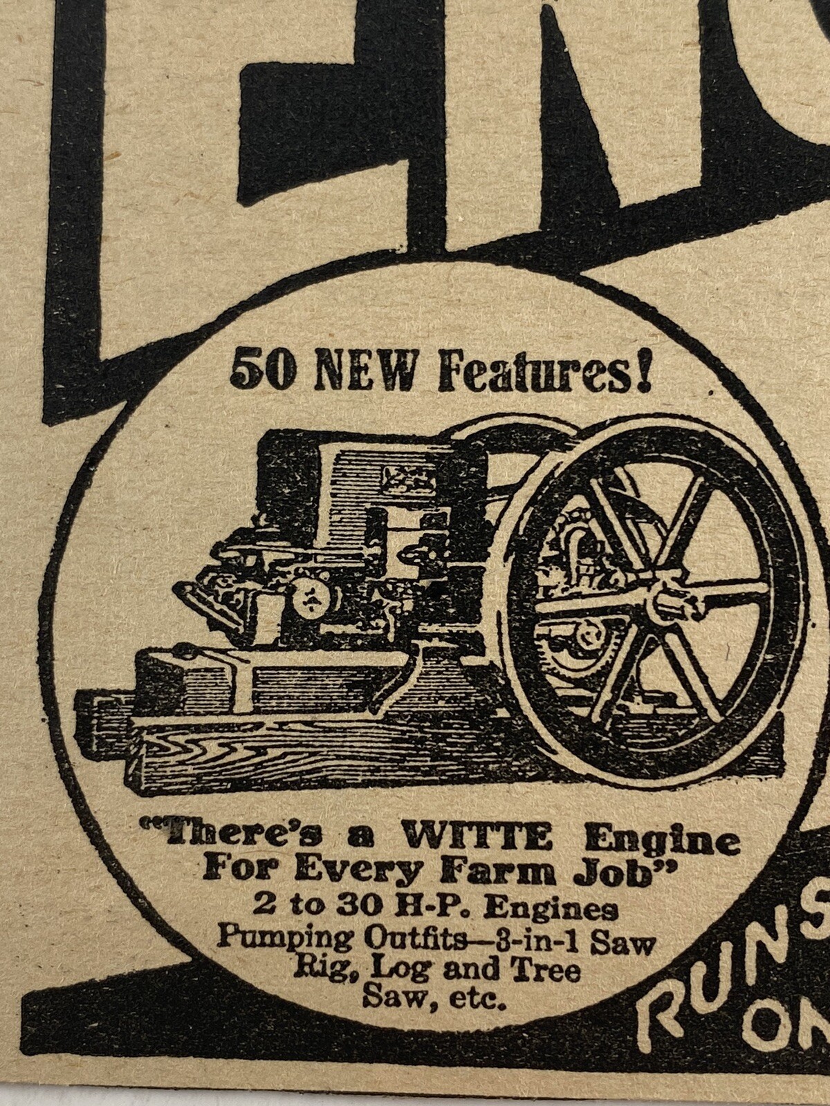 1927 Witte Engine Works Vintage Magazine Print Ad Old 20’s Farming Equipment