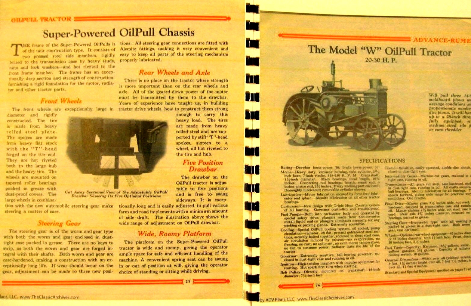 Vintage Rumely Oil Pull Tractor & Equipment Sales Catalogue All Models