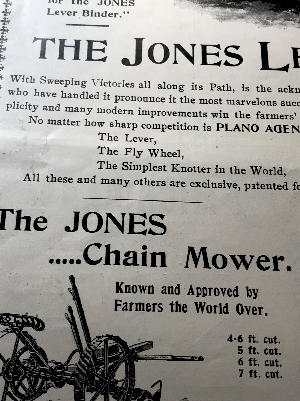 ORIGINAL 1897 Plano Farm Implements Advertising – Chicago – 10” X 15”