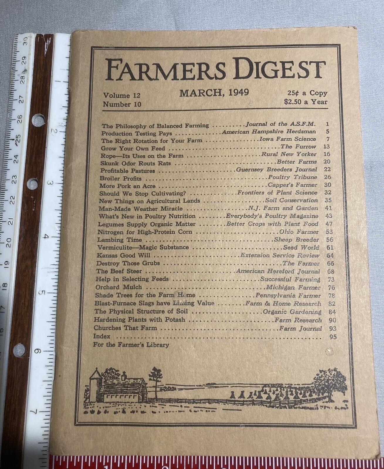 Farmers Digest Magazine March 1949 Lambs Orchard Mulch Kansas Good Will Pork