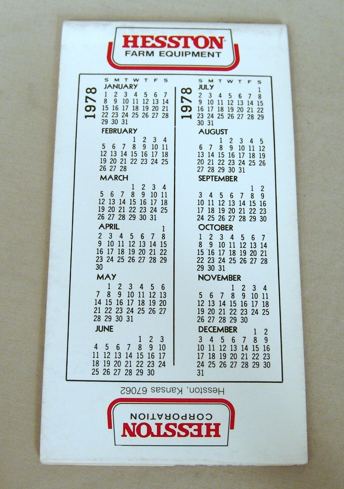 Vintage Hesston Corporation June 1978 Pocket Note Pad – UNUSED!