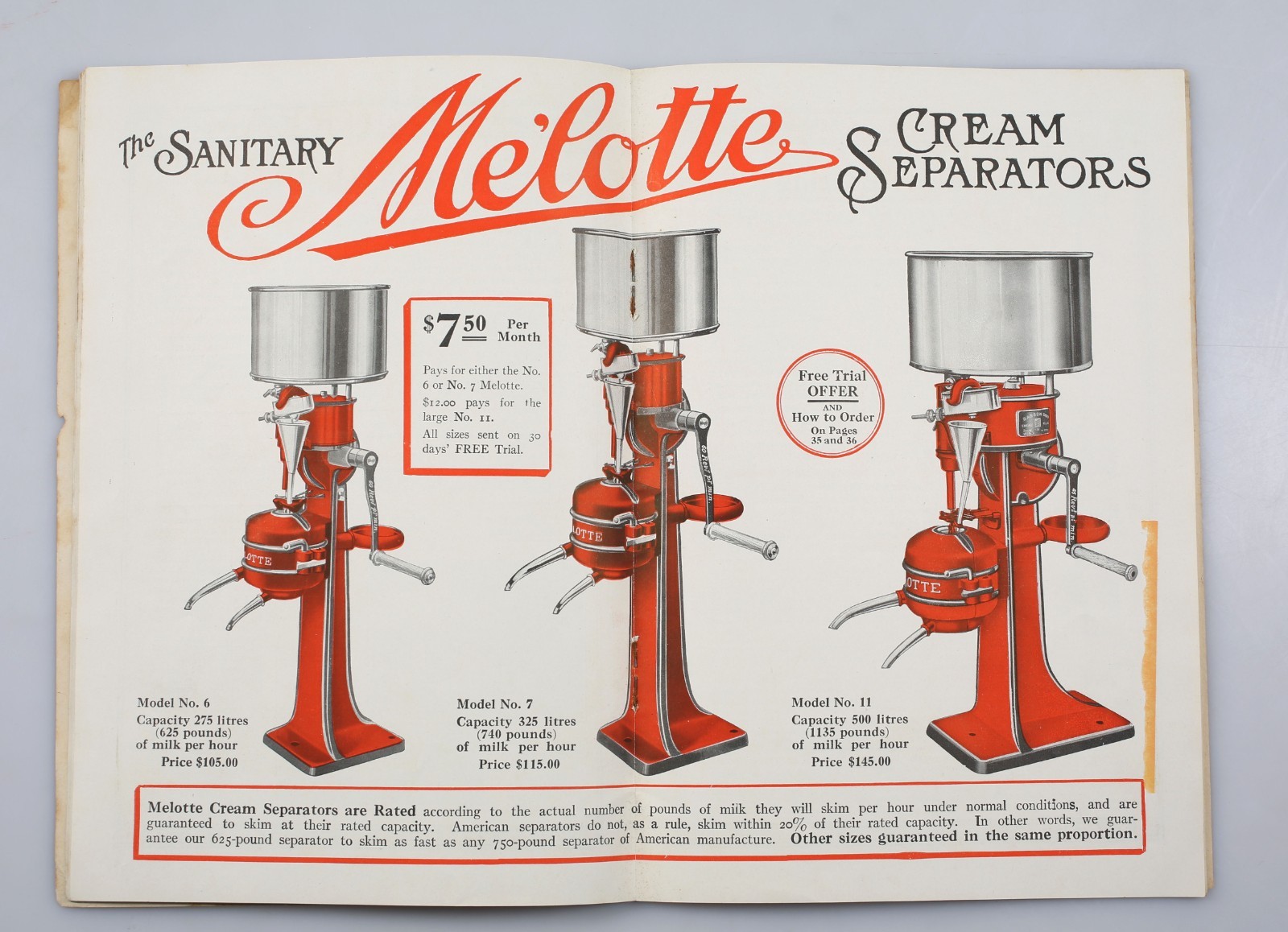 Vintage 1910s Melotte Cream Separator Advertising Booklet Belgian