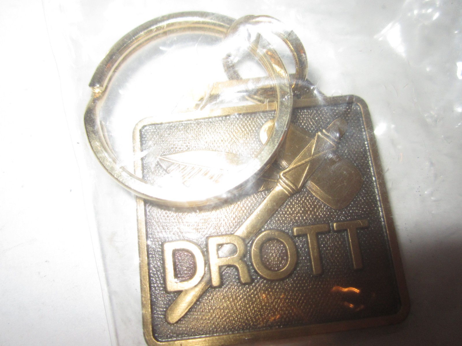 Vintage Antique KEY CHAIN Advertising DROTT Equipment NIP