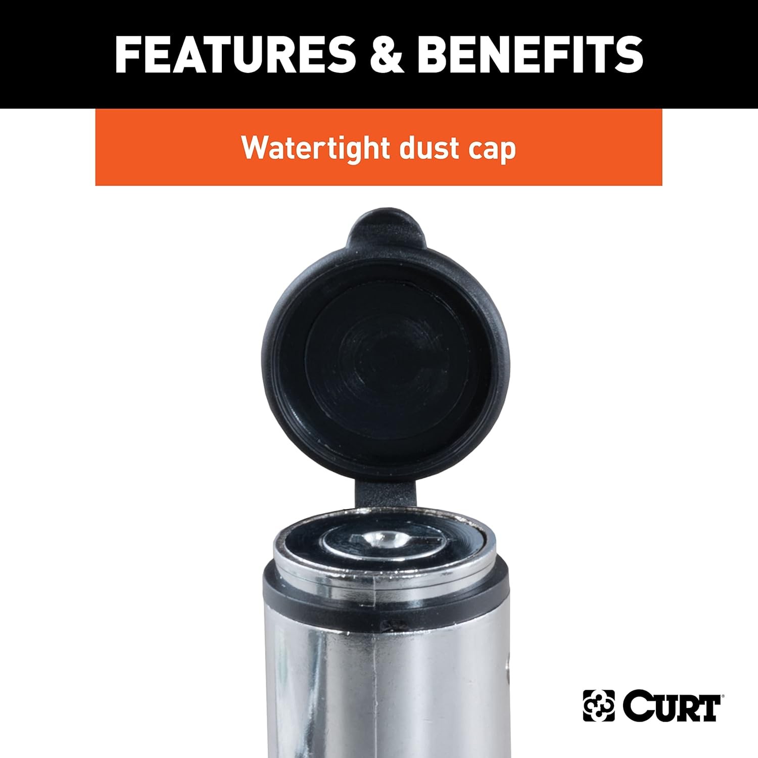 CURT 23523 Chrome Trailer Tongue Coupler Lock, 1/4-Inch Pin Diameter, Up to 3-3/