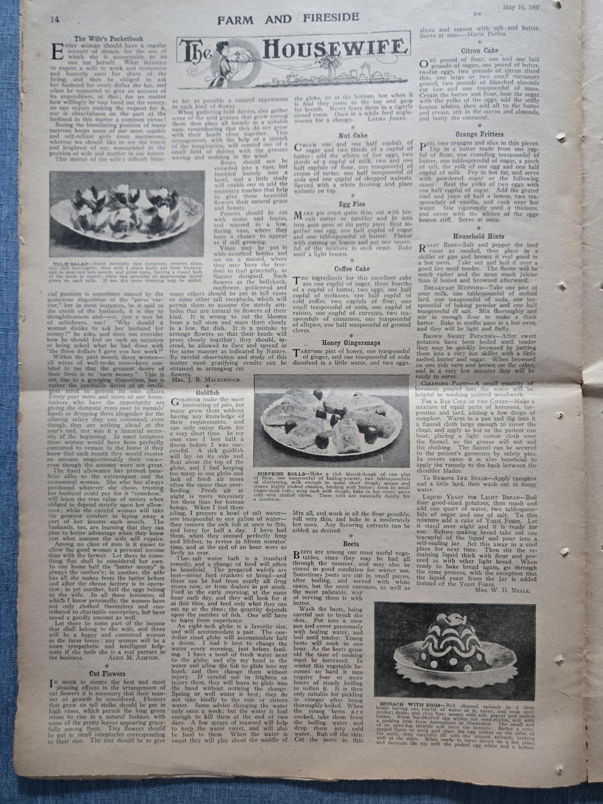 Farm & Fireside Newspaper May 10 1907 Articles News Humor Fashion Ads