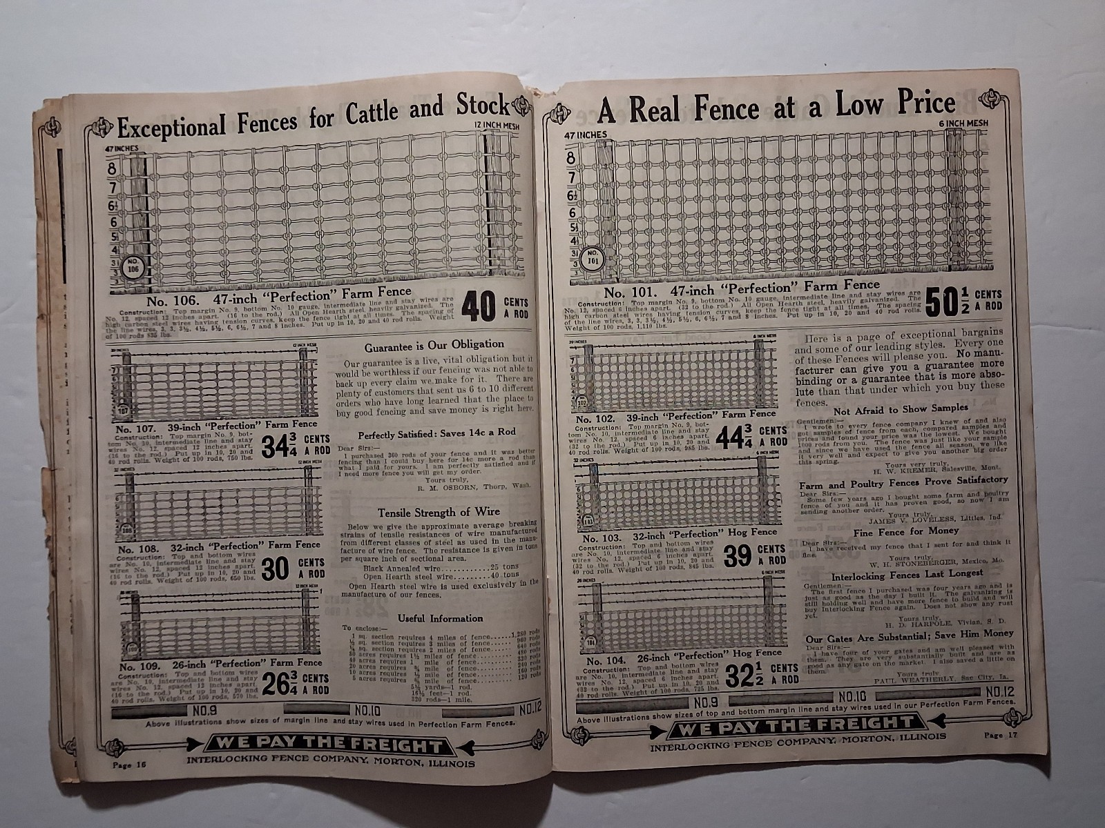Interlocking Fence Co. Catalog, Better Fences Factory Prices, 1925