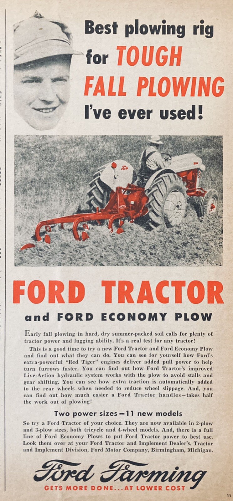 1955 AD.(XG8)~FORD TRACTOR DIV., BIRMINGHAM, ALA. TRACTORS AND PLOWS