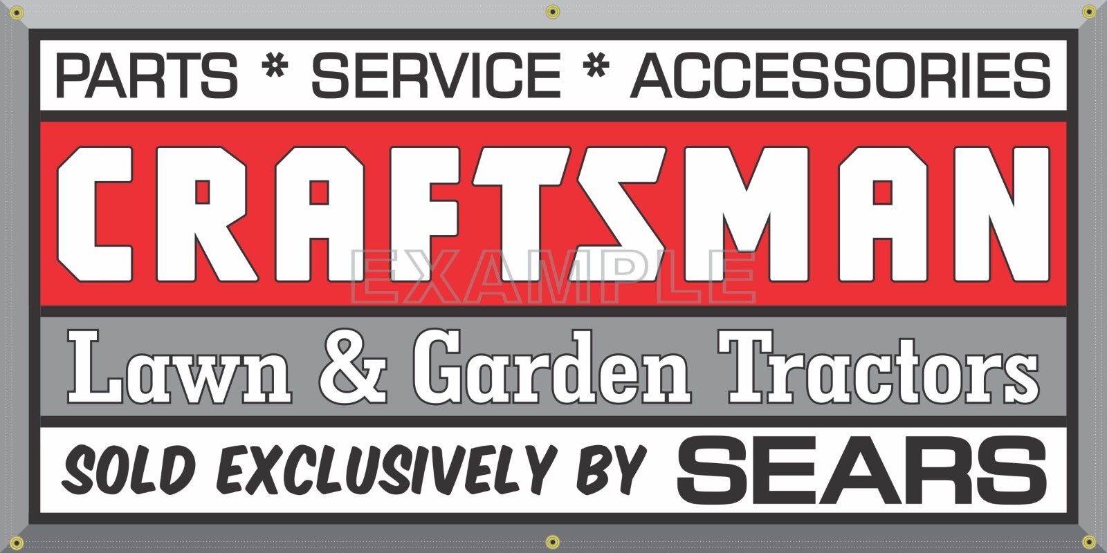 THREE BANNER DEALER LAWN AND GARDEN TRACTOR LOT GROUP DISCOUNT 2&prime; X 4&prime; AS SHOWN