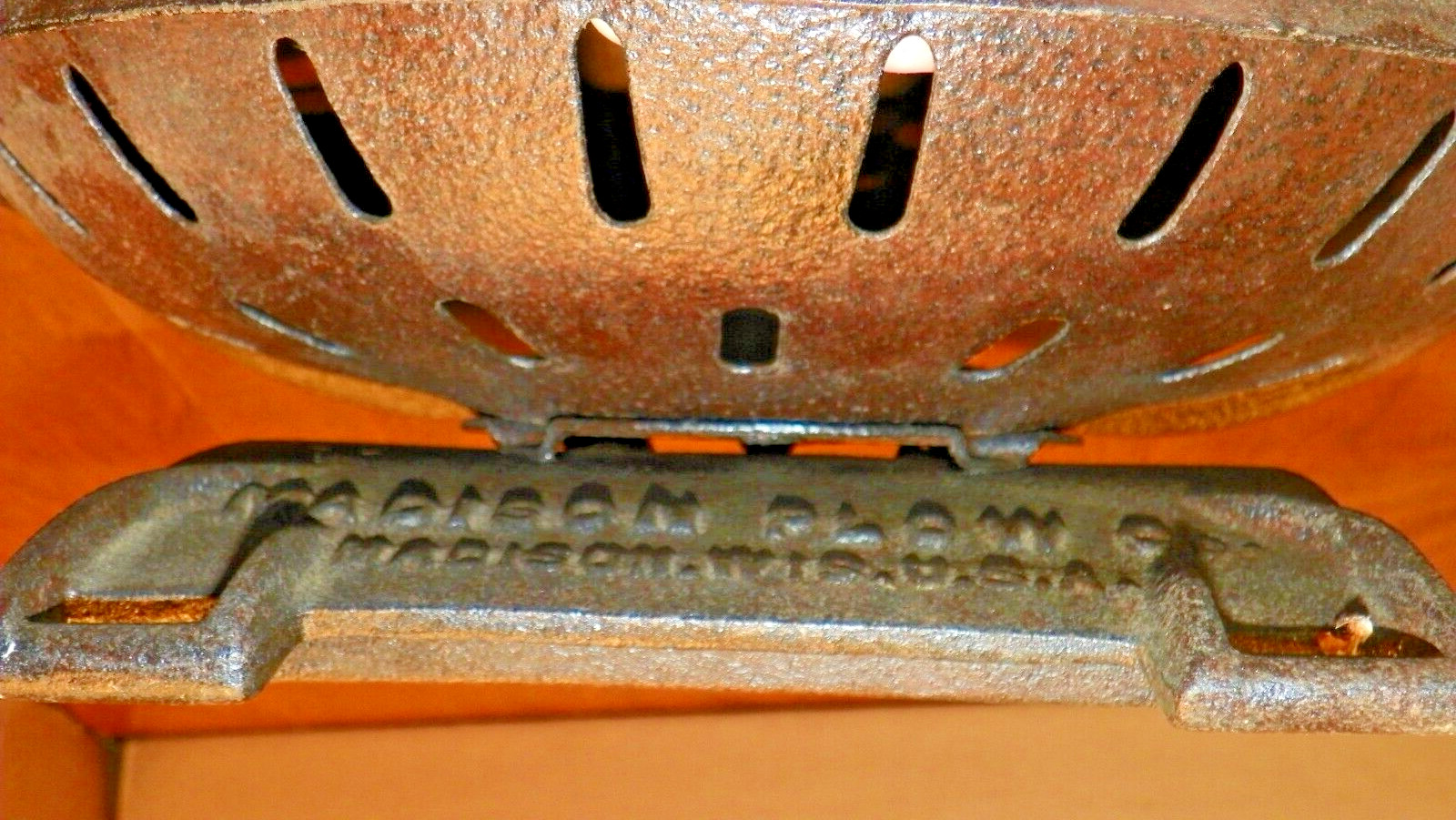 vtg madison plow co. metal tractor seat madison wis. usa about 17 » x 14 »