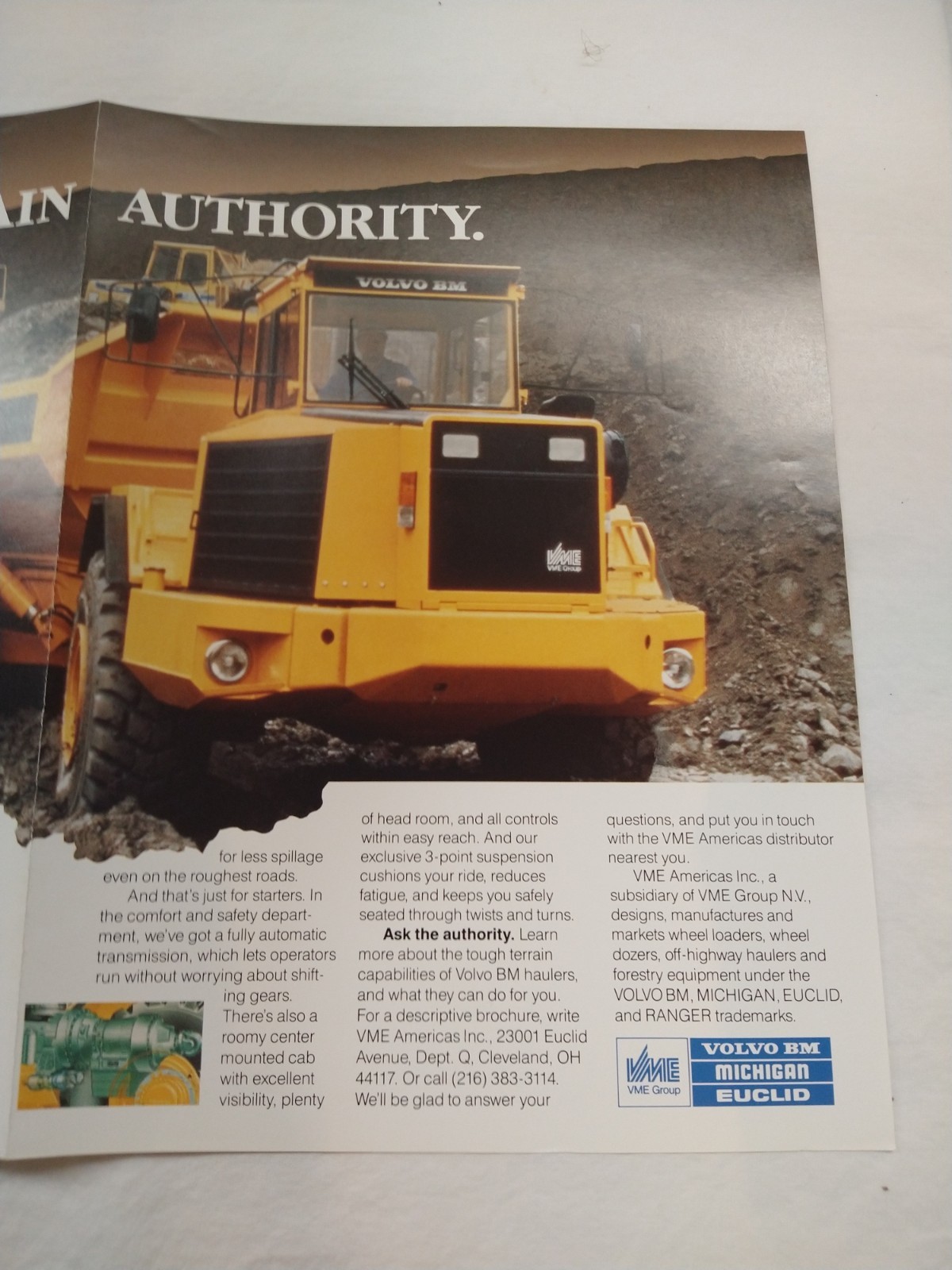 -Vintage- VME Advertisement Brochure. Volvo BM Articulated Hauler