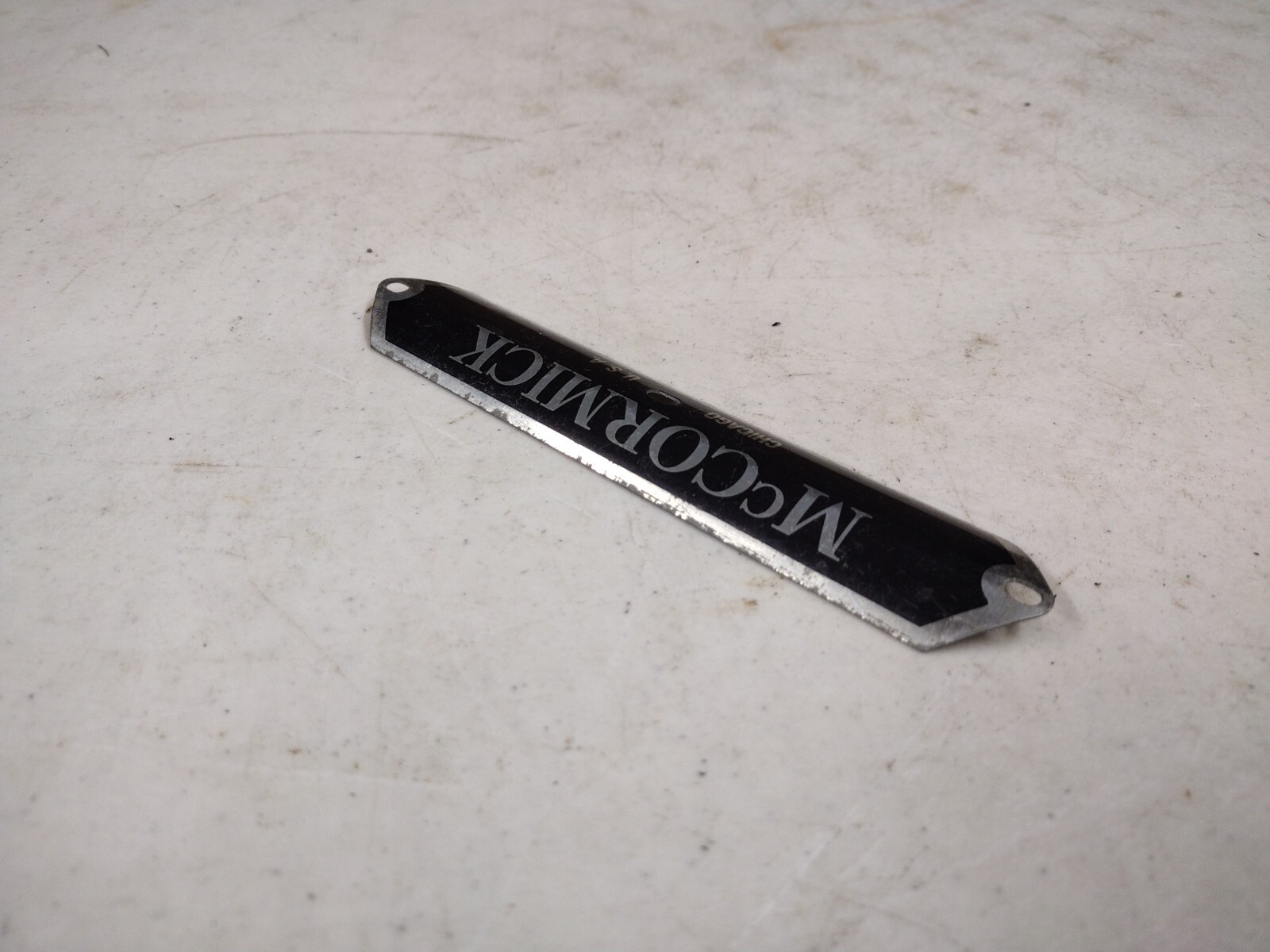 Vintage 6&Prime; McCormick Chicago Metal Nameplate Sign
