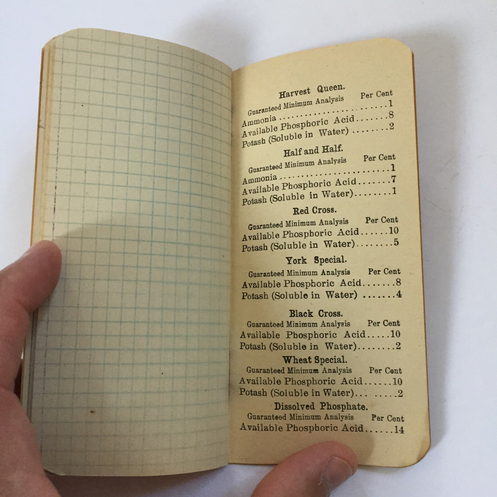 Vintage 1912 1913 Dempwolf&rsquo;s Fertilizers Pocket Notebook York Chemical Works PA