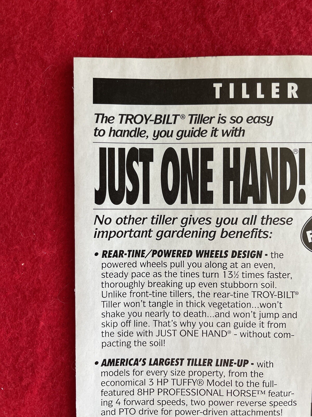 Vintage 1994 Print Ad Troy Bilt Roto Tiller Advertisement