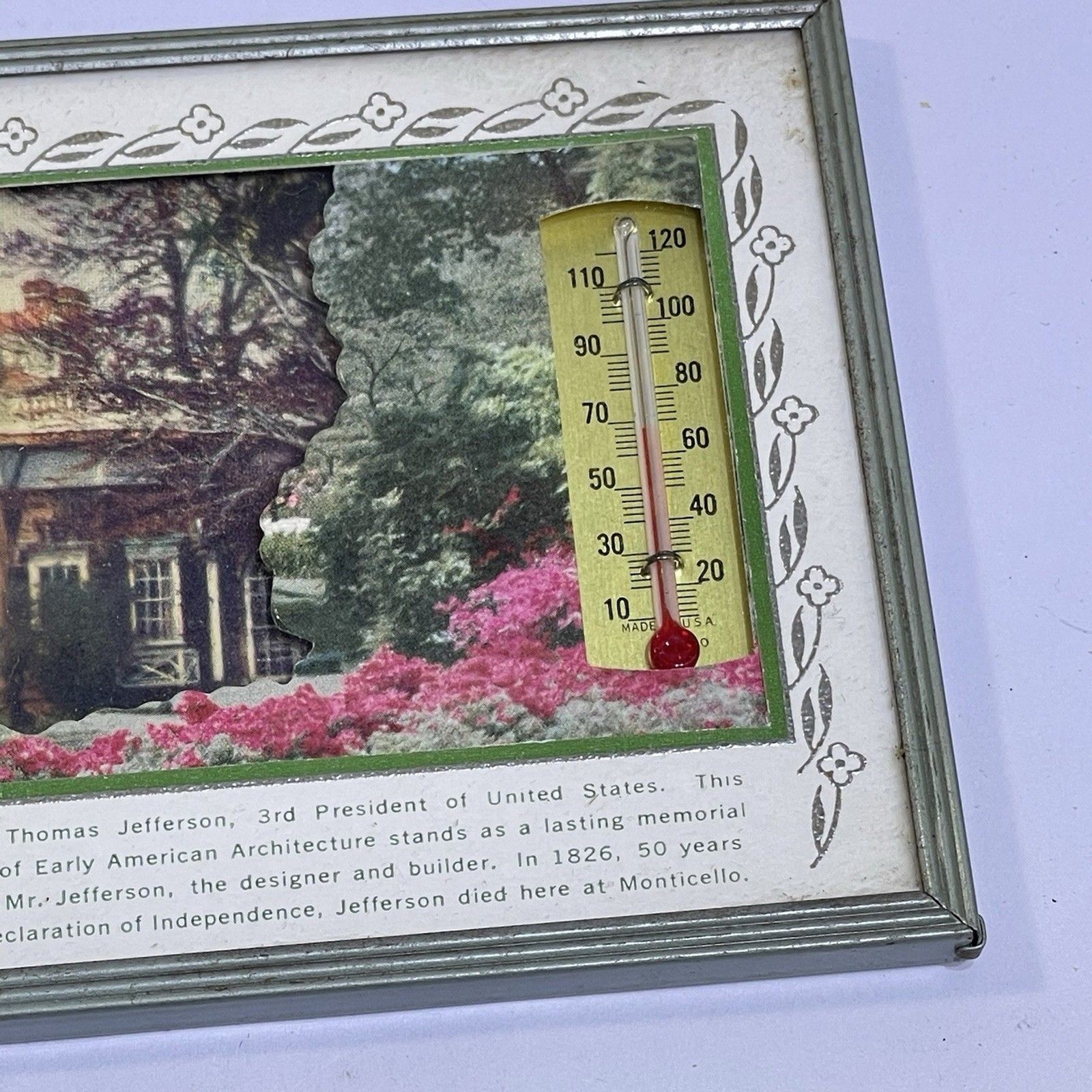 Monticello Thomas Jefferson Thermometer Ad Advertisement Czubak Market MI