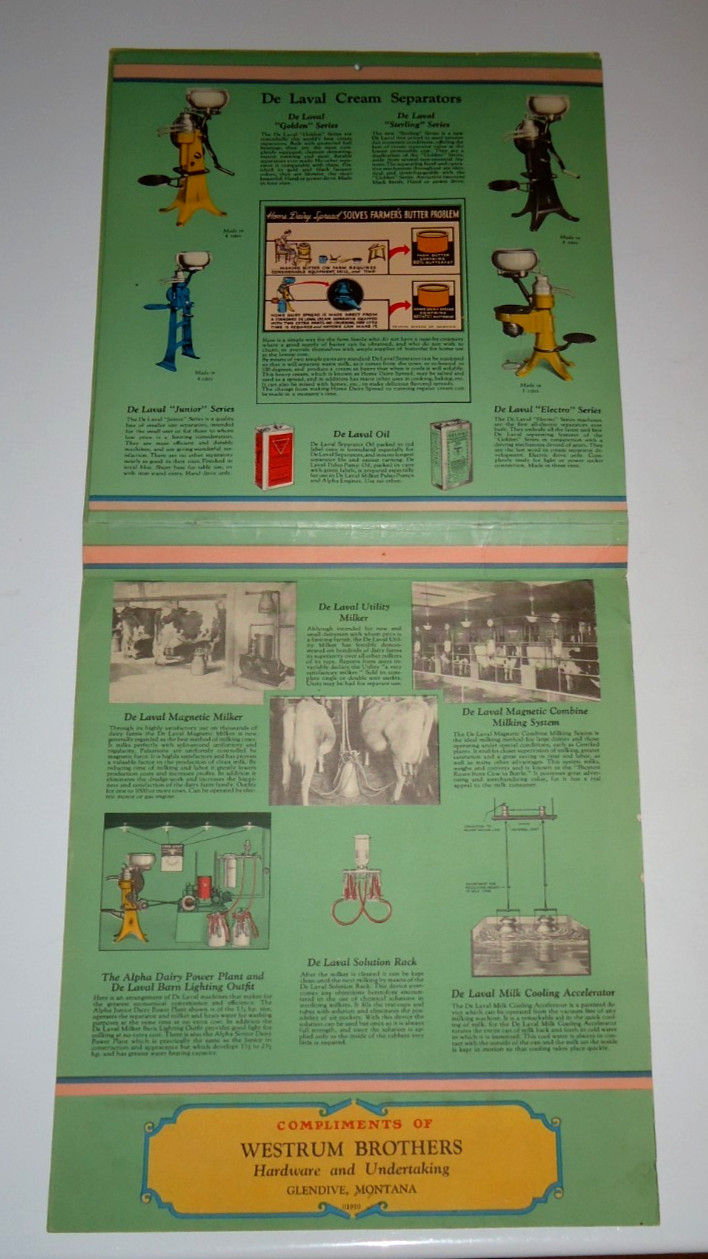 1934 ADVERTISING CALENDAR DE LAVAL SEPARATOR BEAUTIFUL CONDITION