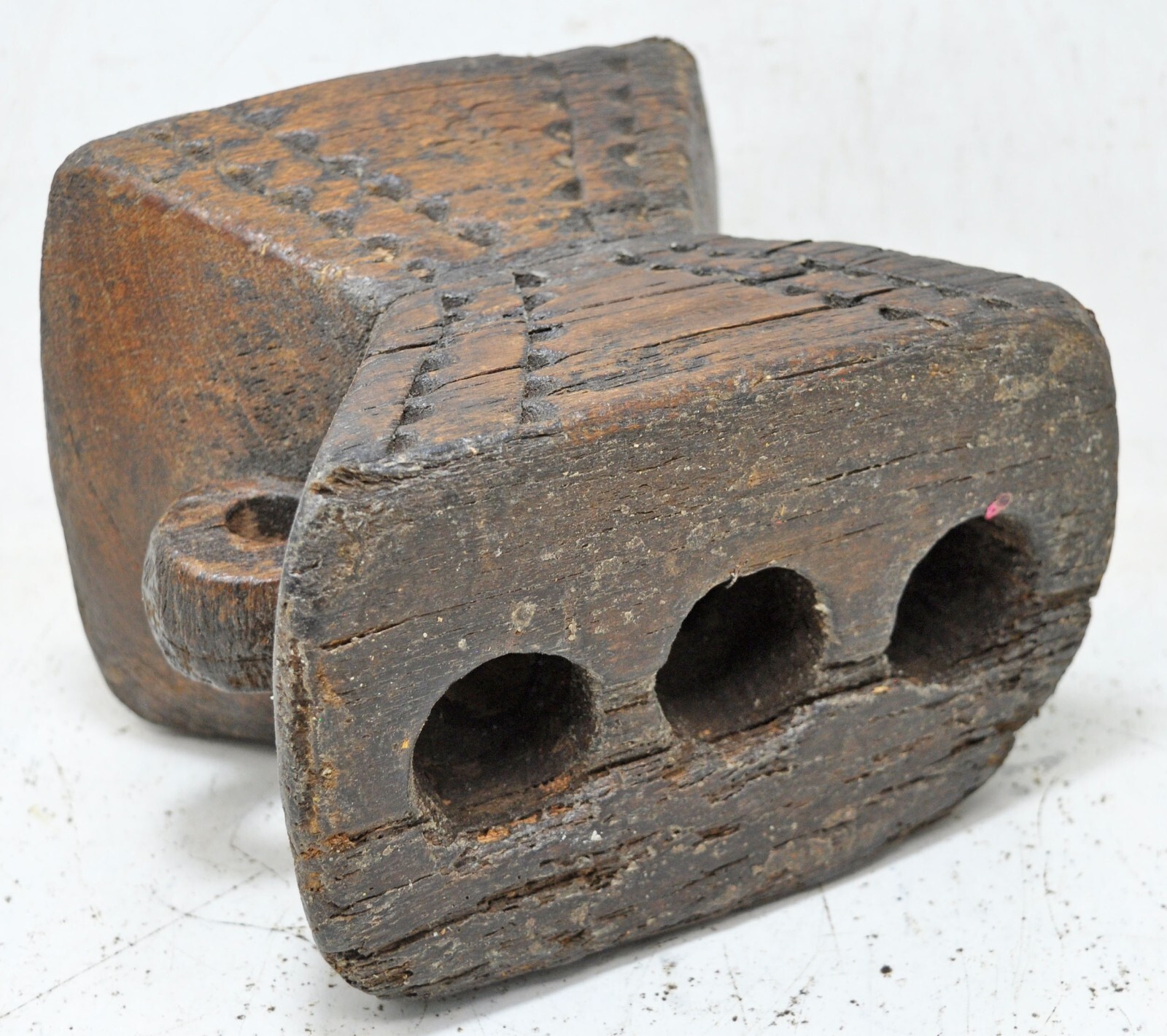 Antique Wooden Agricultural Seed Holder Bijni Original Old Hand Carved