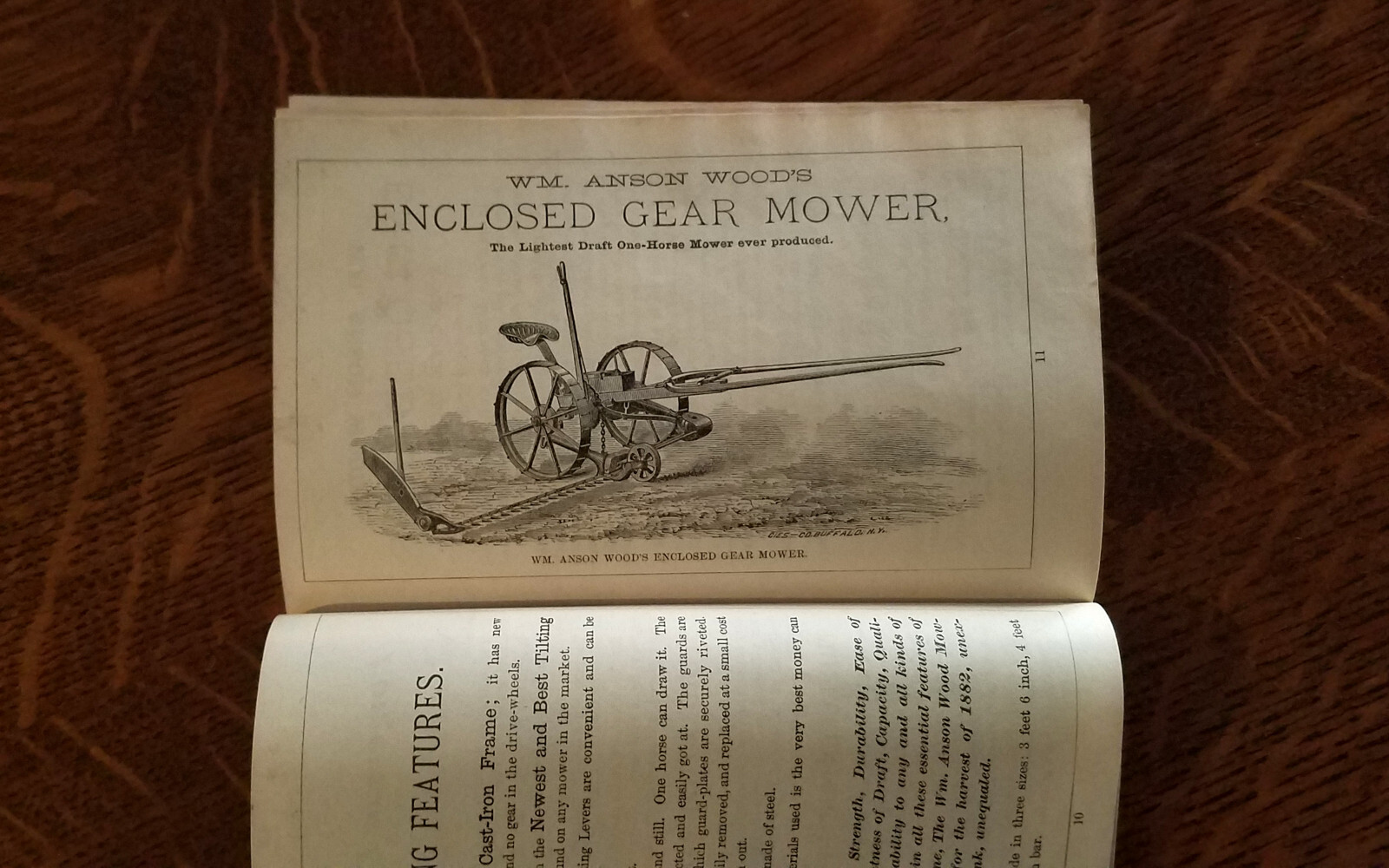 1882 Wm Anson Wood Harvesting Machine Mower Reaper Youngston Catalog Brochure