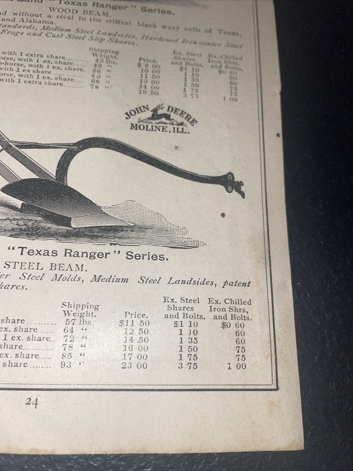1891 Baldwin John Deere Texas Ranger Series Plow Farm Advertising – New Orleans