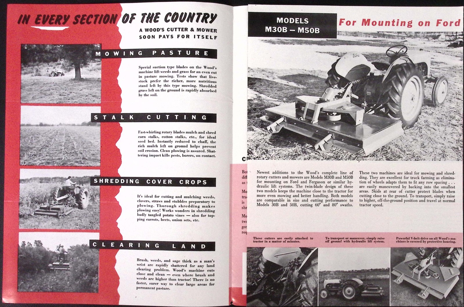 1954 Wood&rsquo;s Rotary Cutter and Mower Brochure Wood Bros Mfg Co Oregon IL