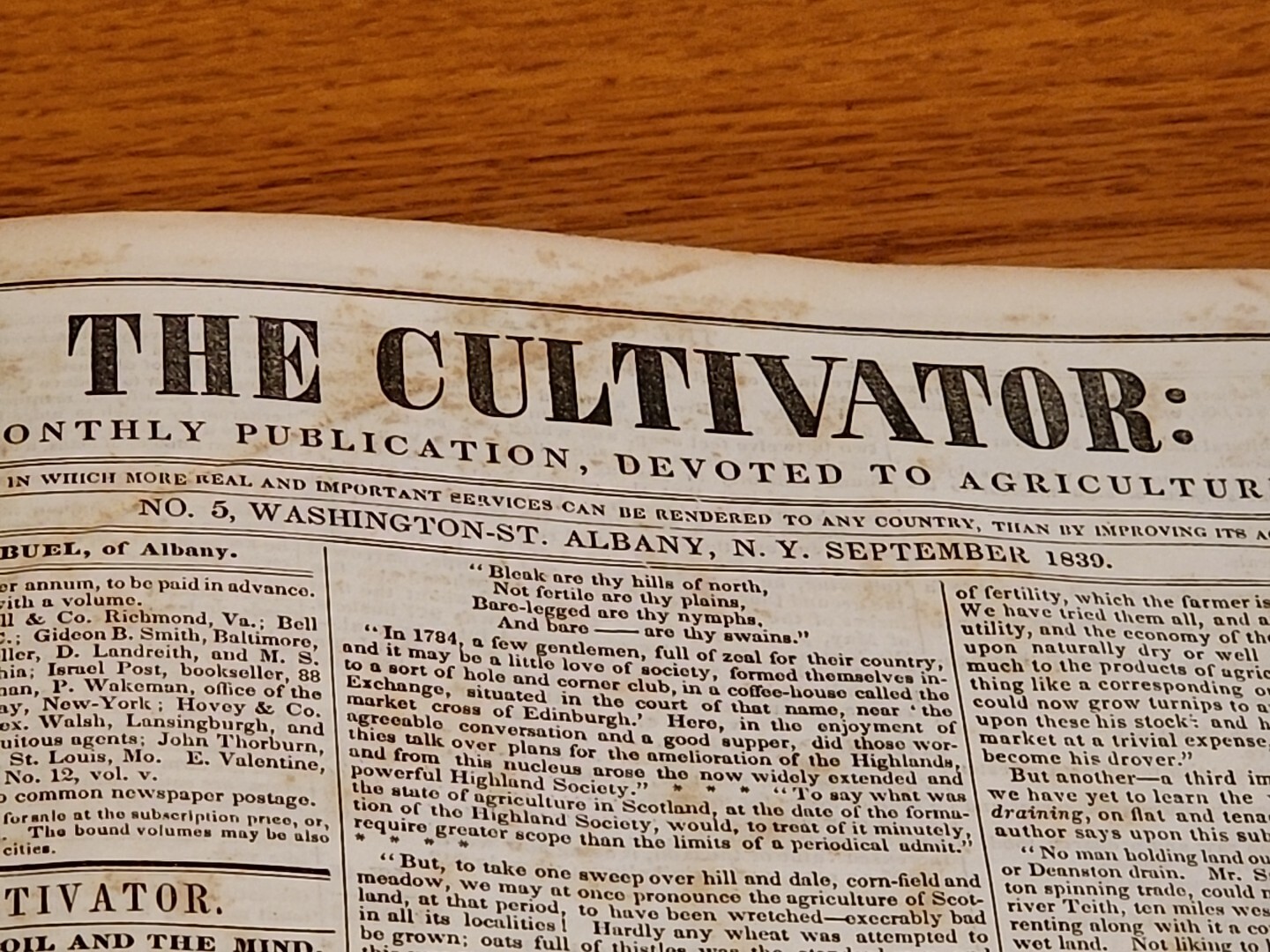 The Cultivator Monthly Journal Hardbound Book 1838