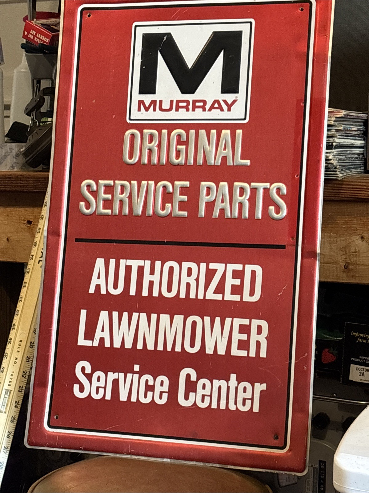 Vintage Original Murray Lawn Mower Wall Decor Sign – 18&Prime;x30&Prime; – Collectible Shop