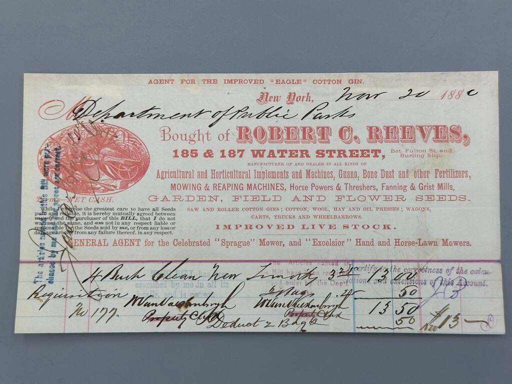 1880-1894 Robert Reeves GALE CHILLED PLOW Farm Advertising Billhead