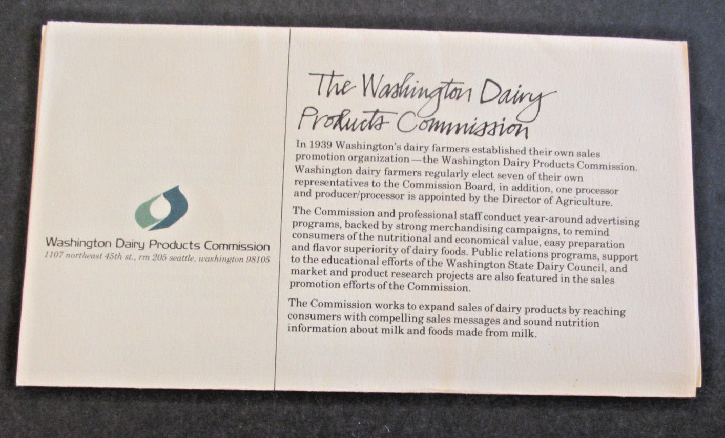 Dairying in Washington State Farming Cows Brochure Pamphlet VTG Ad