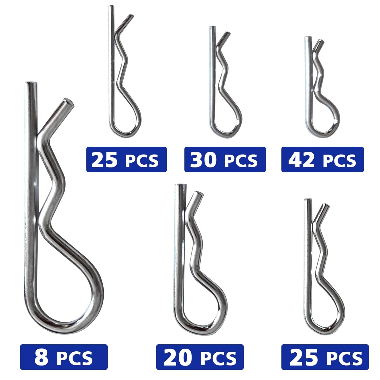 Hitch Pins Clip Pins 190Pcs, Linch and PTO Pins for Trailers Tractors Trucks Tow
