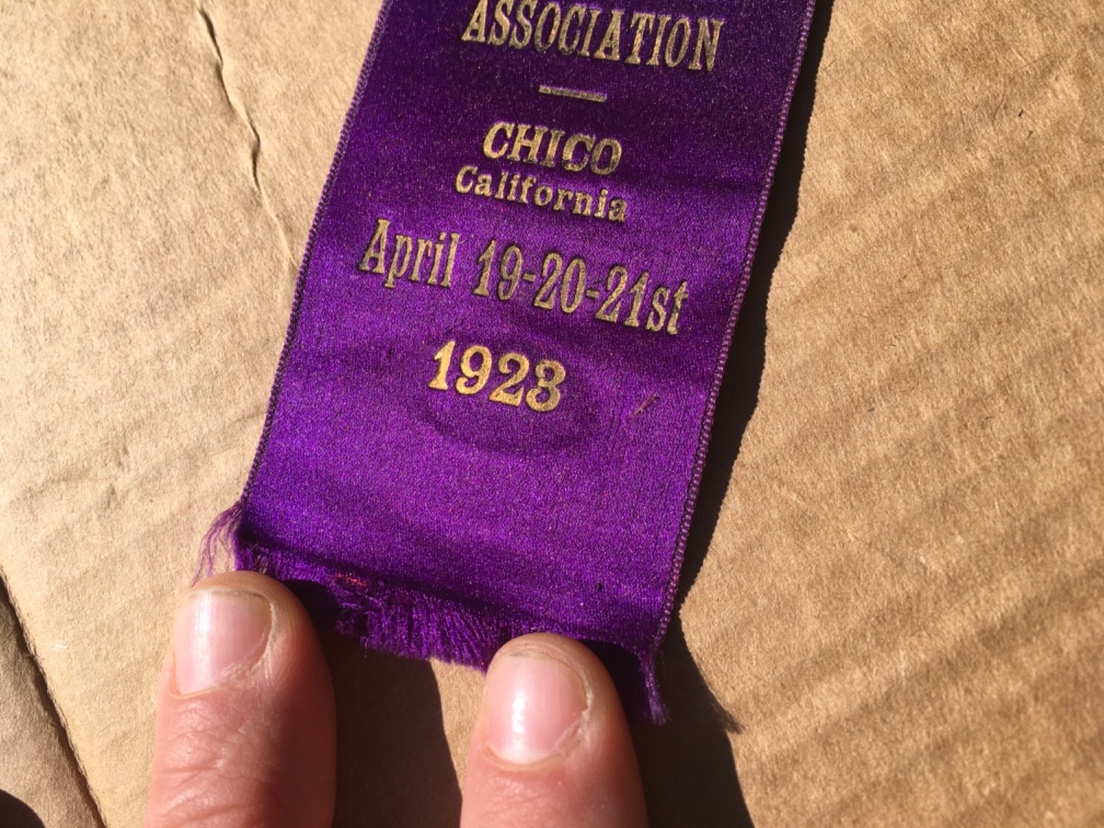 Antique 1928 California Retail Fuel Dealers Assn Conv Ribbon History Auto Agricu