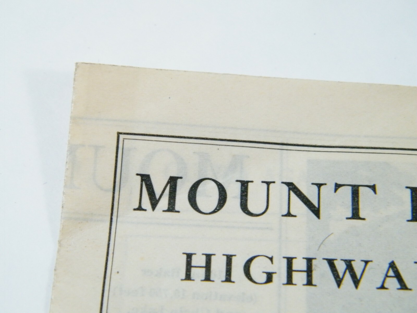 1931 MOUNT BAKER HIGHWAY LOG US DEPARTMENT OF AGRICULTURE