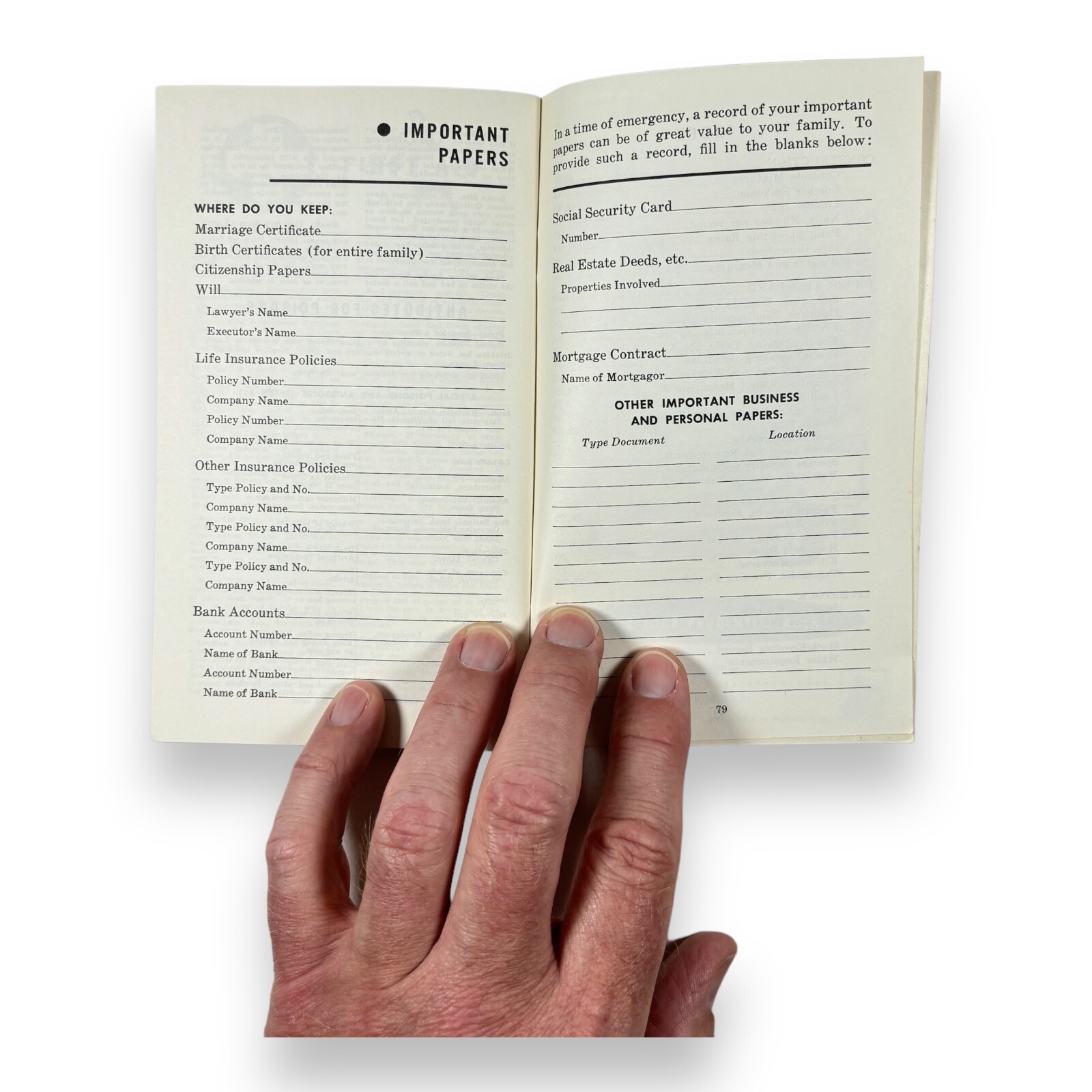 1966 Prudential Insurance Handbook for Farmers Ranchers Pocket Information Book