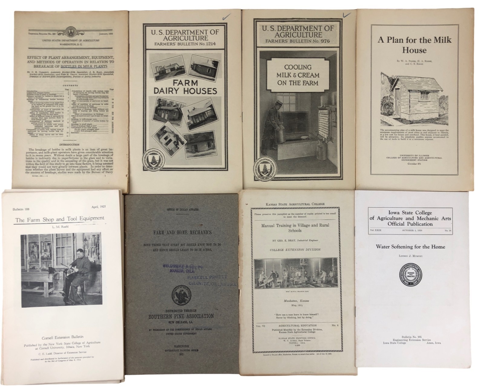 Lot 36 Antique Vtg USDA Farmer Bulletins Milk Plumbing Repairs Farmstead Dairy