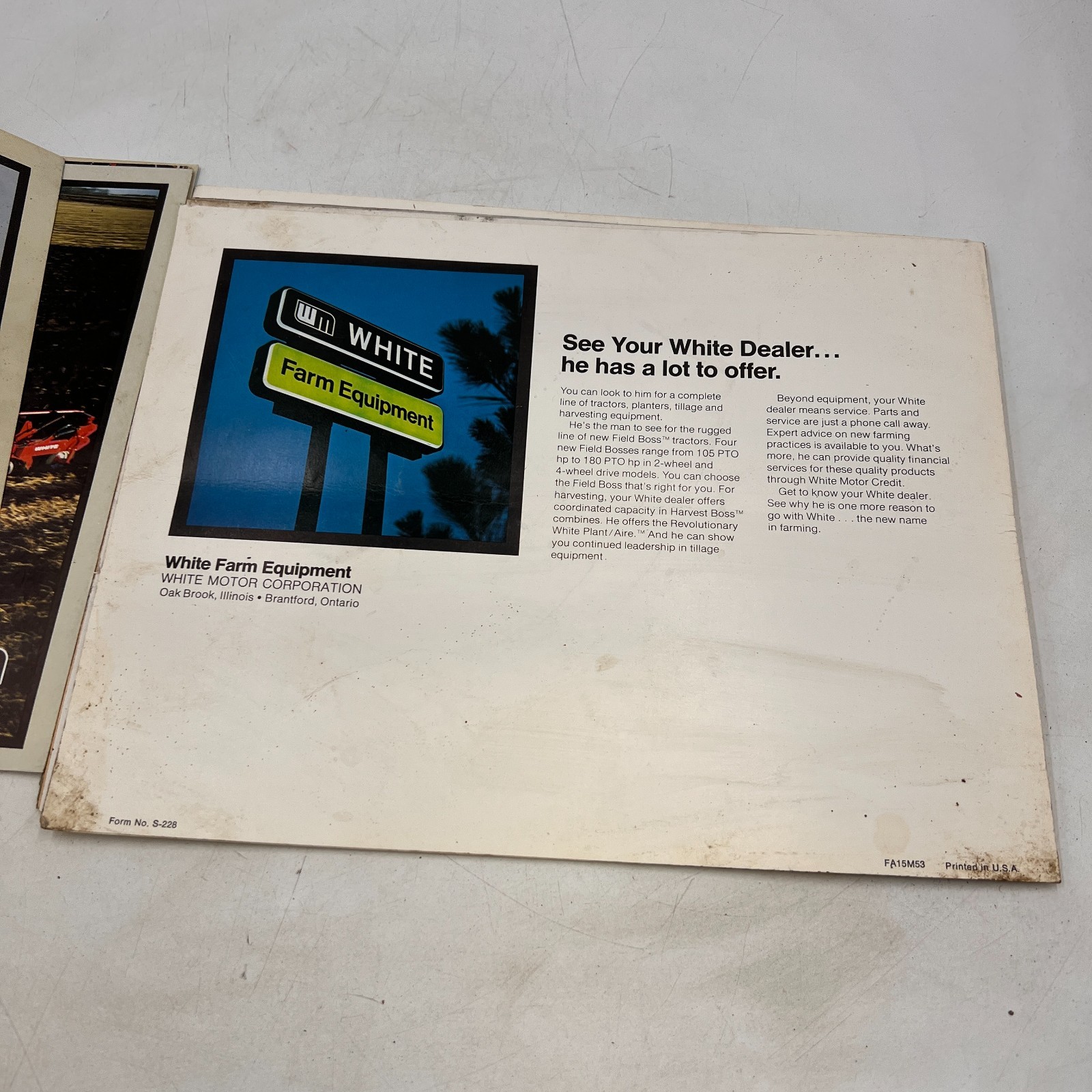 7 White Farm Tractor Equipment Brochure 4-180 Field Boss Disk Harrow Loader Plow