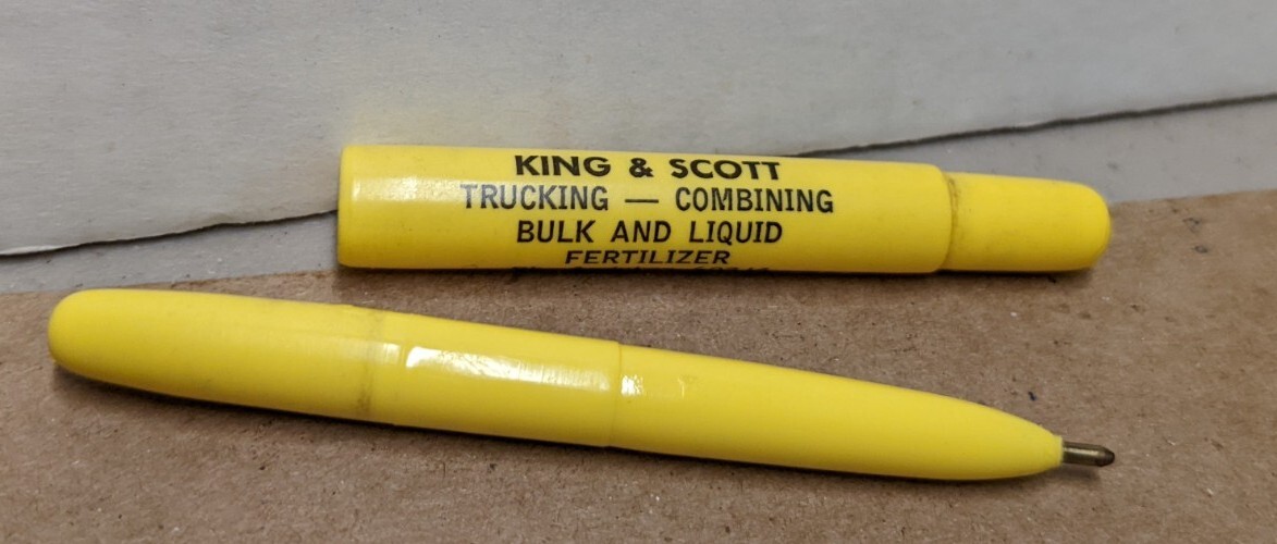Vintage King & Scott Trucking Combining Audubon Templeton Gray Iowa Bullet Pen